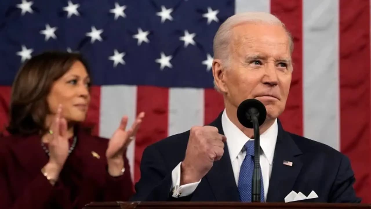 Joe Biden, pronuncia su discurso sobre el Estado de la Unión ante una sesión conjunta del Congreso en Washington, DC. 7 de febrero de 2023