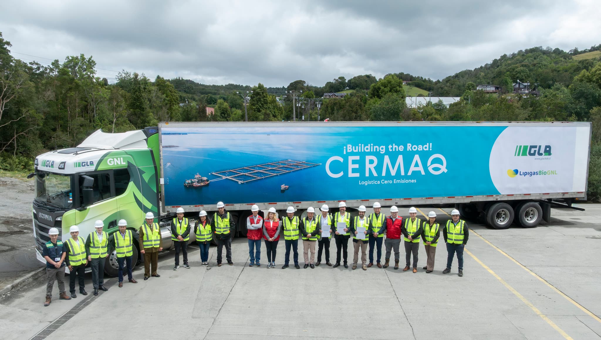 De Chiloé hasta Santiago para trasladar salmón: el viaje terrestre de larga distancia con biocombustible