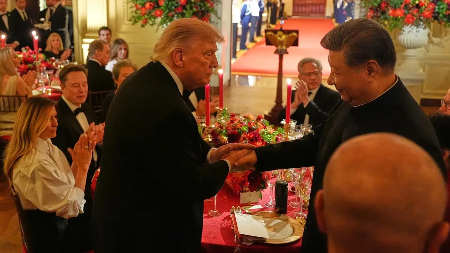 Los multimillonarios Musk y Jensen Huang, entre los que compartieron mesa con Trump y Xi en la cena de Estado