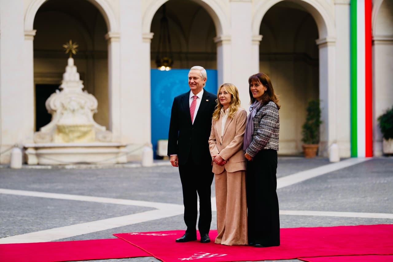 Kast y Meloni se comprometen en Roma a ampliar la cooperación bilateral y en Latinoamérica