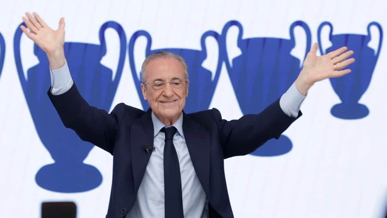 Florentino Pérez continuará como presidente del equipo blanco. Foto: EFE/Juanjo Martín